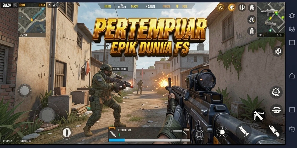 Tampilan gameplay FPS yang menegangkan di 99ZK.