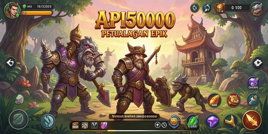 Tampilan gameplay menyenangkan dengan elemen petualangan RPG.