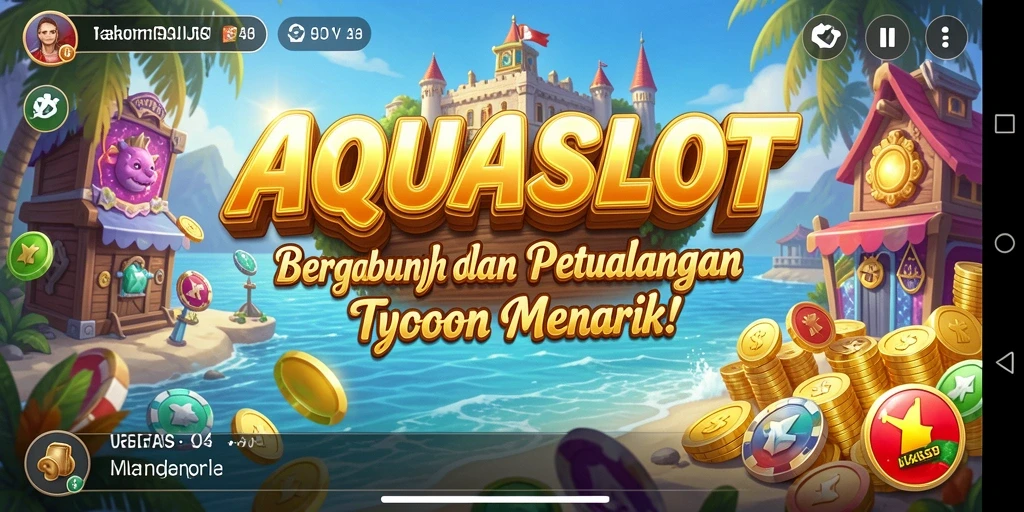 Tampilan gameplay AQUASLOT yang menarik dan penuh warna.