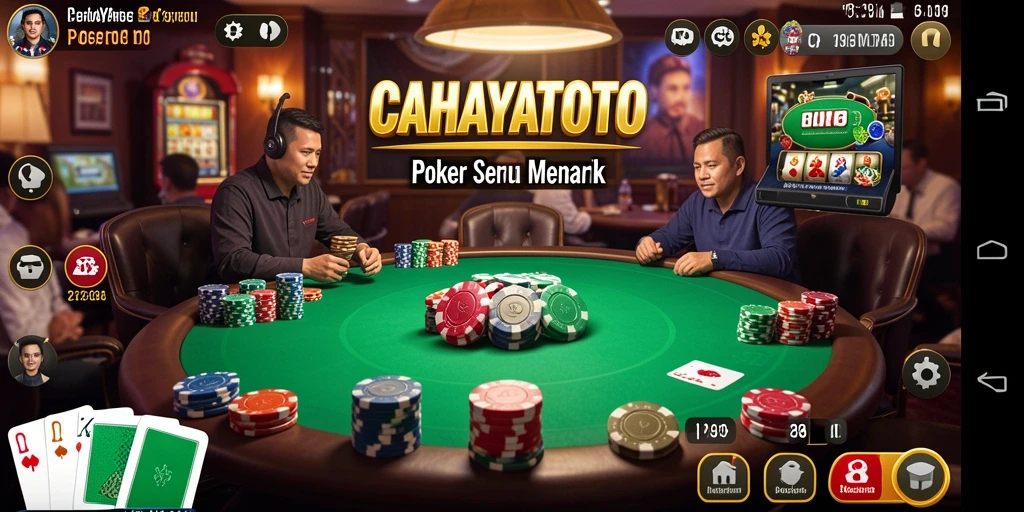 Tampilan gameplay poker yang menegangkan di CAHAYATOTO.