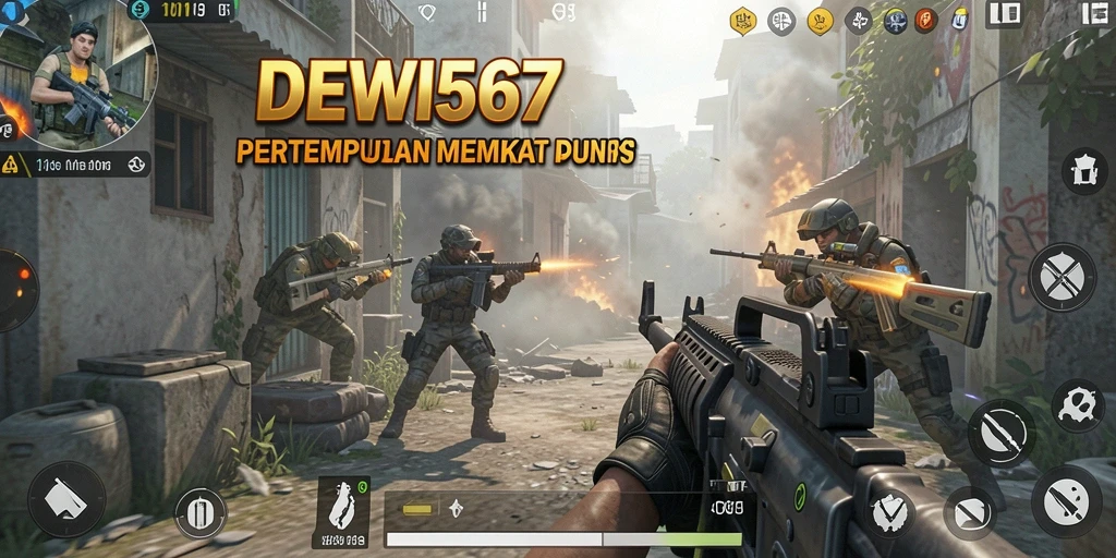 Tangkapan layar gameplay DEWI567 yang intens di medan perang.