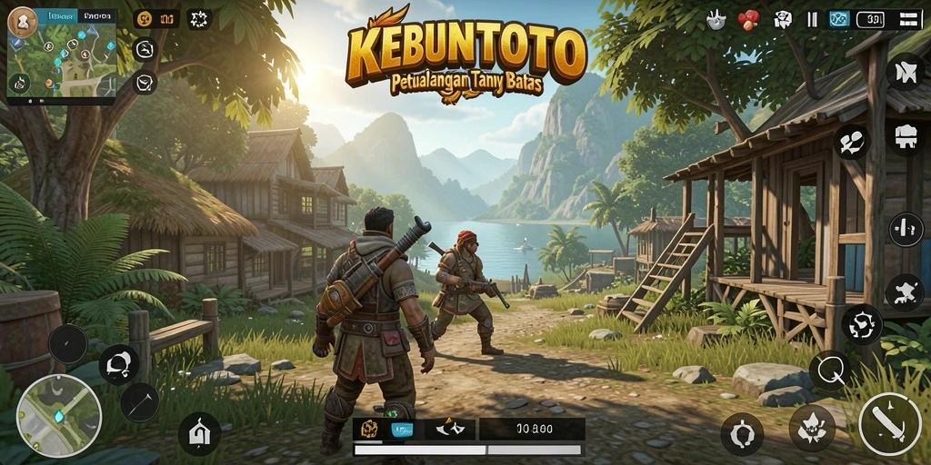 Tangkapan layar KEBUNTOTO menampilkan momen epik dalam eksplorasi dunia terbuka.