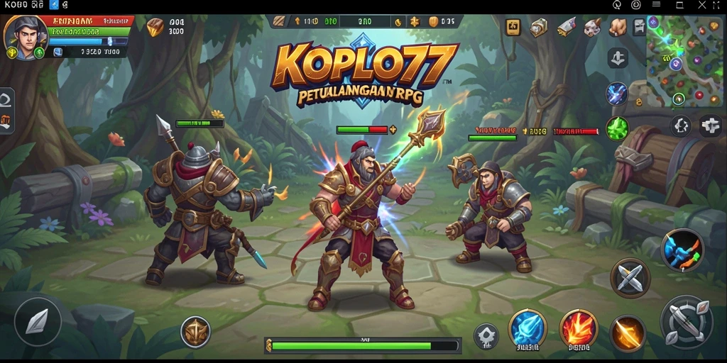 Screenshot gameplay KOPLO77 menampilkan pertarungan yang mendebarkan di dunia RPG.
