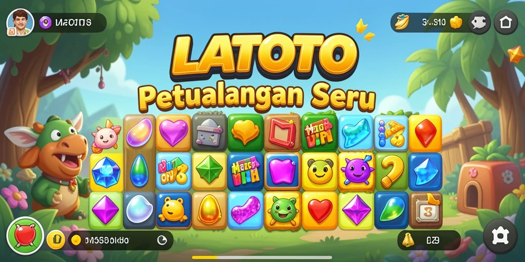 Tampilan gameplay seru LATOTO dalam permainan Match-3.