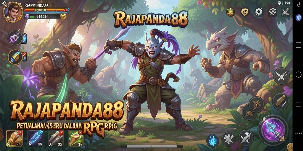 Screenshot RAJAPANDA88 menampilkan aksi seru karakter dalam pertempuran RPG.