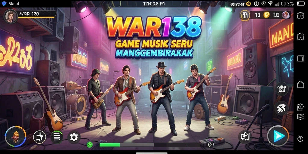 Tampilan gameplay seru di WAR138 dengan berbagai lagu musik.
